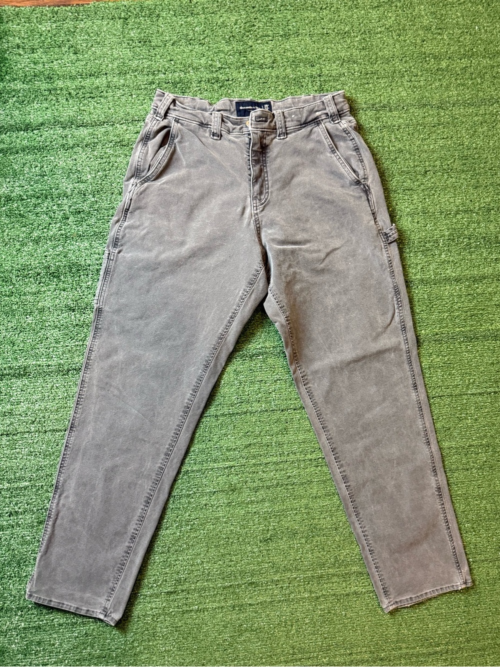Abercrombie & Fitch Loose Workwear Carpenter Grey Pant Size 29 x 33 Canvas Cargo